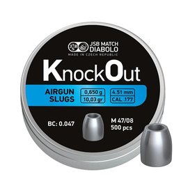 Свинцовые пули JSB Diabolo KnockOut Slugs 4,51 мм , 0,650 г, 500 шт/уп (546124-500)