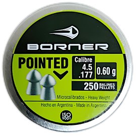 Свинцовые пули Borner "Pointed", для винт., 4,5 (250 шт.) 0,60 г