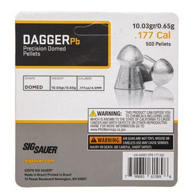 Свинцовые пули Sig Sauer Dagger 0,65гр. 500шт. кал.4,5мм (AIR-AMMO-DPB-177), изображение 2