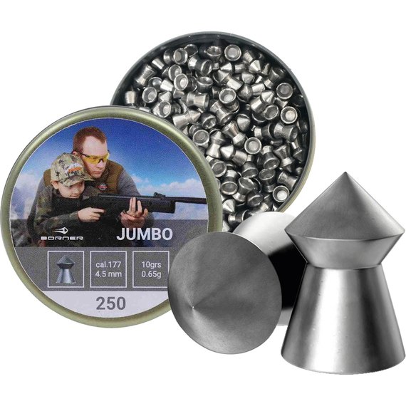 Свинцовые пули Borner "Jumbo", для винт., 4,5 (250 шт.) 0,70 г, Количество в упаковке: 250 шт.