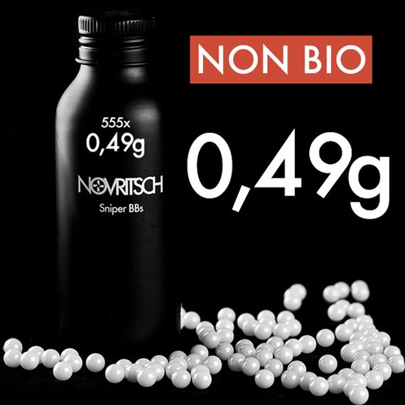 Страйкбольные шарики Novritsch 0.49 гр 530 шт/уп NonBio Sniper bbs (22547), изображение 2