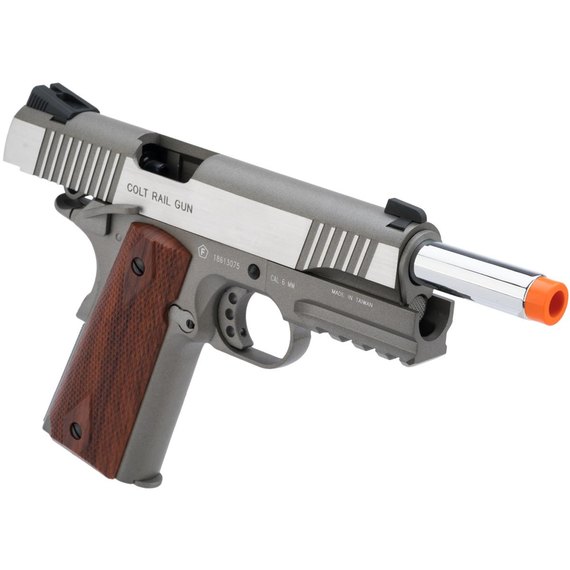 Страйкбольный пистолет Cybergun SA Colt 1911 Rail Gun GBB Blowback 6 мм BB (180530), изображение 4