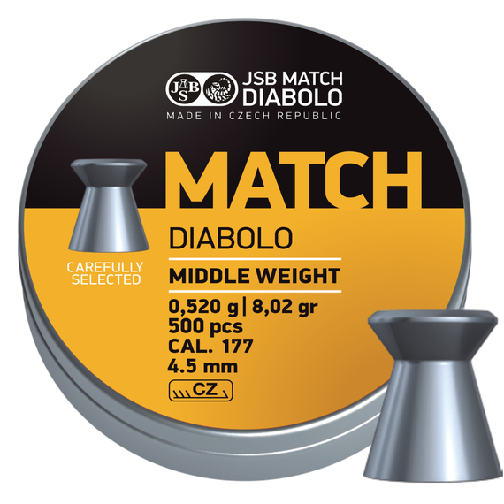 Свинцеві кулі JSB Match Diabolo middle 4.51 мм, 0.52 г 500 шт (000016-500)