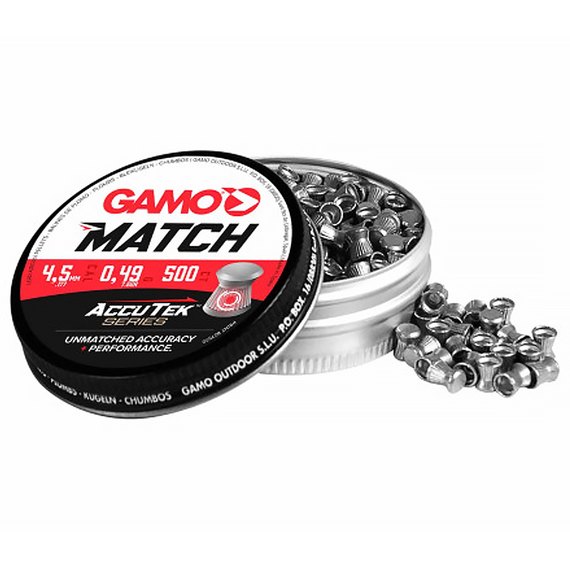 Свинцовые пули Gamo Match Accutek 4.5 мм, 0.49 г, 500 шт/уп (80381)