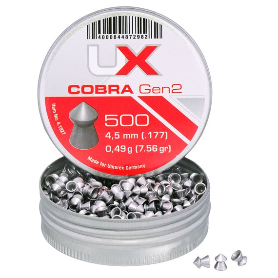 Свинцовые пули Umarex Cobra Gen2 4.5 мм, 0.49 г, 500 шт/уп (4.1927), изображение 2
