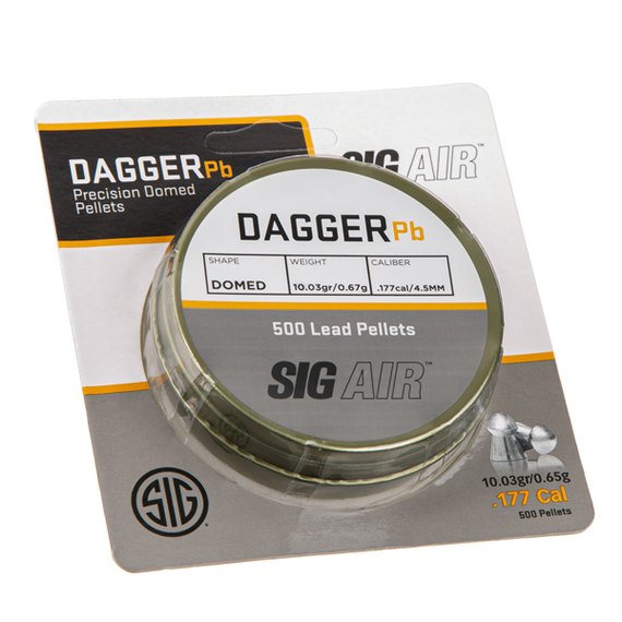 Свинцовые пули Sig Sauer Dagger 0,65гр. 500шт. кал.4,5мм (AIR-AMMO-DPB-177)